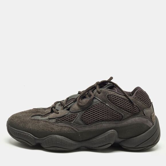 Yeezy X Adidas 500 Utility Black Size 44 2/3 Black Mesh And Suede Low Top
